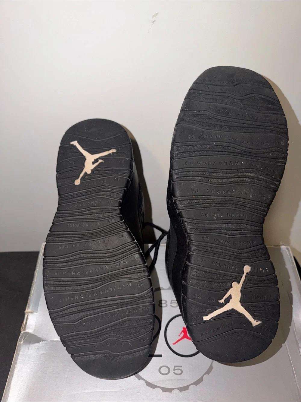 👟⛹🏿👟 Jordan 10 Men's All-Black Leather  Sneakers 8.5M